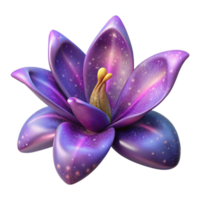 extraordinary classic Galactic Lily Isolated on Transparent Background Purple Gradient genuine png