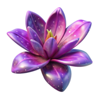 beautiful artistic Galactic Lily Isolated on Transparent Background Purple Gradient authentic png