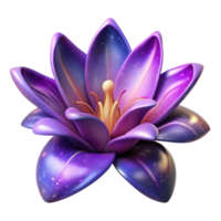 dramatic vintage Galactic Lily Isolated on Transparent Background Purple Gradient detailed png