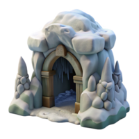 magnificent minimalist Gelid Grotto Entrance with Snow Cutout high resolution png