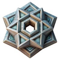 impressive rustic Geometric Design with Depth Illusion on Transparent Background png
