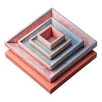 serene modern Geometric Grid with Depth Illusion Cutout png