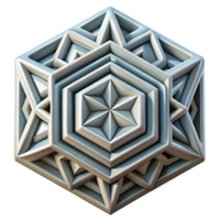 serene vintage Geometric Pattern with Depth Illusion on Transparent Background professional png