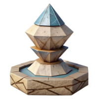 beautiful rustic Geometric Terraform Tower Isolated Transparent Background high quality png
