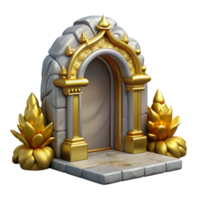 magnificent rustic Gilded Grotto Entrance Cutout on Transparent Background high quality png