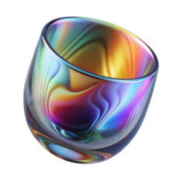 magnificent artistic Glass Distortion with Colorful Reflection Transparent professional png