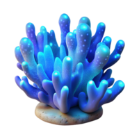 elegant rustic Glowing Coral Reef Isolated with Blue Light exclusive png