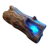 extraordinary creative Glowing Driftwood Fragment in Dark Background Cutout original png