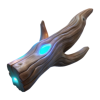 dramatic minimalist Glowing Driftwood with Soft Light Transparent Background high quality png