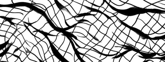 Vintage woodcut illustration of a mesh net pattern with intricate details and textures vector