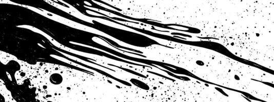Vintage woodcut illustration of a concrete splatter texture with dynamic black and white patterns vector