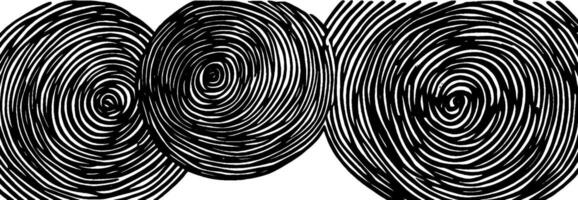 Vintage woodcut illustration of overlapping circles with intricate line patterns vector