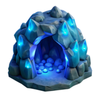 elegant vintage Glowing Grotto Cutout Ocean Cliff Cavern Scene high quality png