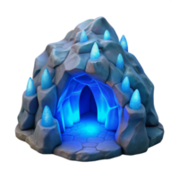 stunning rustic Glowing Grotto Cutout Ocean Cliff Cavern Scene premium png