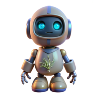 wonderful minimalist Glowing Robot with Root System Transparent high resolution png