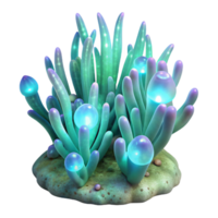 impressive abstract Glowing Underwater Plants Isolated Transparent Background high quality png