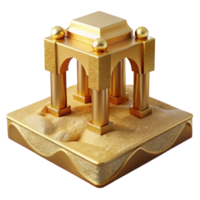 vibrant classic Golden Aerthys Structure Cutout with Transparent Background png