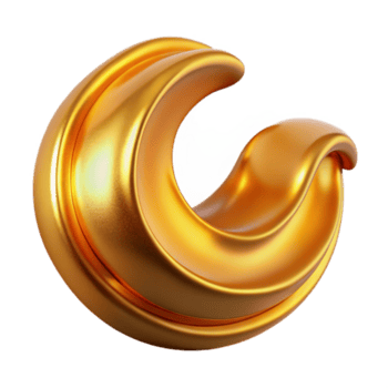 beautiful artistic Golden Alloy Wave Cutout with Orange Glow high quality png