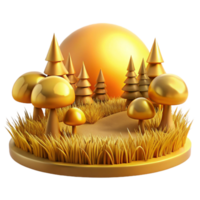 elegant contemporary Golden Hour Meadow with Isolated Trees high resolution png