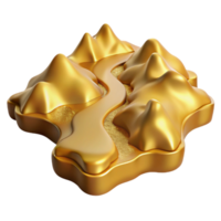 beautiful artistic Golden River Valley Isolated on Transparent Background authentic png