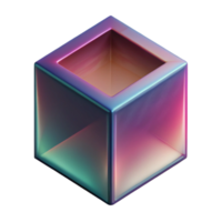 extraordinary creative Gradient Cube with Inner Shadow Transparent Background detailed png