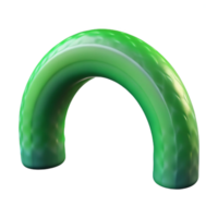 beautiful abstract Green Auroral Arch Transparent Background Isolated Element high resolution png