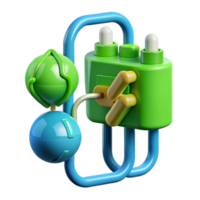 impressive abstract Green Energy Flow in Blue Circuitry Isolated authentic png