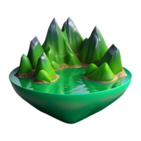 elegant artistic Green Fjord Cutout Serene Reflection high quality png