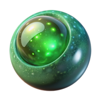 serene abstract Green Galaxy in a Bubble Cutout high resolution png