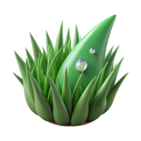 impressive rustic Green Grass Blade Cutout with Dewdrop Detail original png