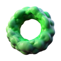 vibrant rustic Green Smoke Ring Isolated Element with Clear Center high resolution png
