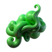 serene creative Green Smoke Tendrils Isolated Element with Gradient Effect authentic png