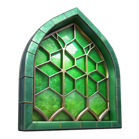 extraordinary traditional Green Stained Glass Texture Cutout Isolated Element png