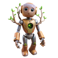 magnificent abstract Growing Branches Emerging From Robot Eye Isolated png