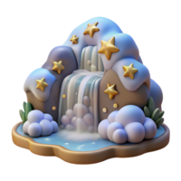 wonderful rustic Heavenly Waterfall Cutout with Stars Transparent Background png