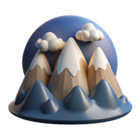 elegant minimalist High Contrast Sky and Mountain Landscape Cutout Element authentic png