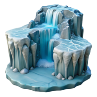 serene abstract Icy Waterfall in Frozen Fjord Landscape Isolated Element high quality png