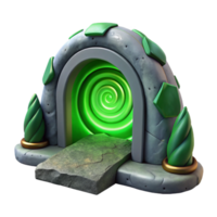vibrant classic Interstellar Gateway Cutout Green Swirling Portal authentic png