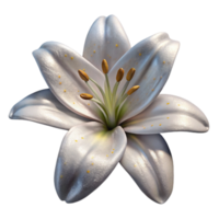 magnificent vintage Interstellar Lily Cutout with Transparent Background White Petals high quality png