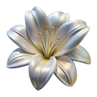 serene artistic Interstellar Lily Cutout with Transparent Background White Petals authentic png