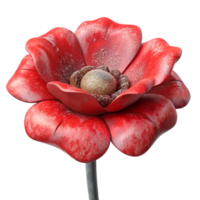 extraordinary artistic Interstellar Poppy Cutout with Red Petals Front View exclusive png