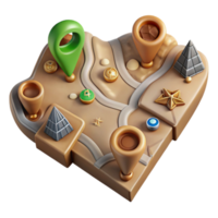 impressive creative Intricate Map Design with Symbolic Icons Isolated Element high resolution png