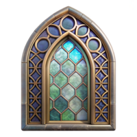 serene creative Intricate Stained Glass Border Transparent Background professional png