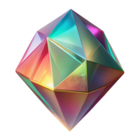 magnificent vintage Iridescent Crystal Facets Cutout Colorful Gradient png