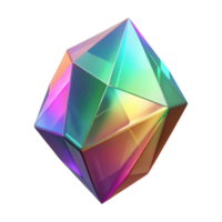 magnificent minimalist Iridescent Crystal Facets Cutout Colorful Gradient detailed png