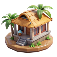 wonderful traditional Island Sundowner Bungalow Isolated on Transparent Background high resolution png