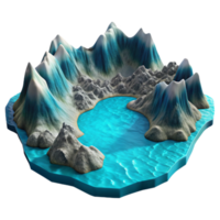 extraordinary vintage Isolated Fractal Fjord Soft Blue Gradient Transparent Background high resolution png