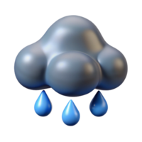 elegant minimalist Isolated Rain Cloud with Falling Raindrops detailed png