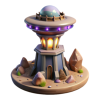 wonderful rustic Isolated Terraform Tower with Detailed Surface Texture high resolution png