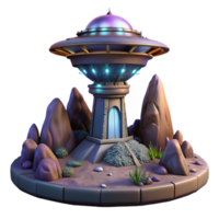 impressive artistic Isolated Terraform Tower with Detailed Surface Texture authentic png